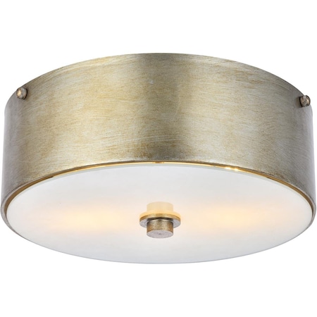 Elegant Lighting 12 in. Hazen 2 Light Vintage Silver Flush Mount LD6023